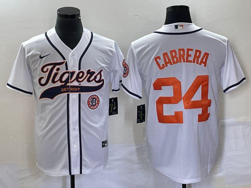 Men Detroit Tigers #24 Cabrera White Joint Name 2025 Nike MLB Jersey style 2->detroit tigers->MLB Jersey